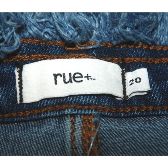 NWT Rue + High Rise Festival Shortie Jean Shorts Size 20 Lace Front Raw Edge Hem - Picture 10 of 13